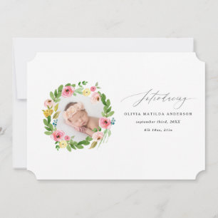 Introducing watercolor photo birth announcement
