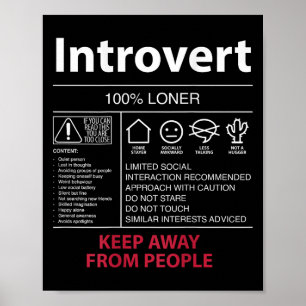 Introvert 100% Loner Keep Away From People - Intro Poster
