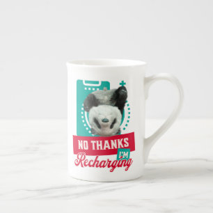 Introvert Burnout Panda Social Battery Design Bone China Mug