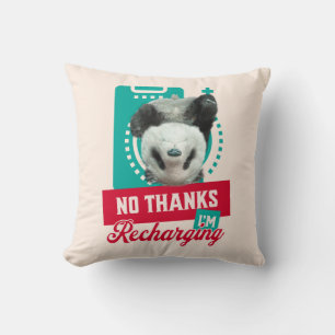 Introvert Burnout Panda Social Battery Design Cushion