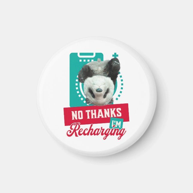 Introvert Burnout Panda Social Battery Design Magnet (Front)
