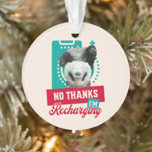 Introvert Burnout Panda Social Battery Design Ornament