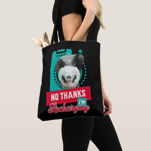 Introvert Burnout Panda Social Battery Design Tote Bag