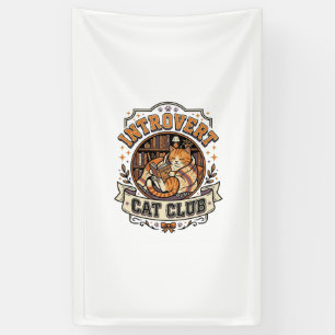 Introvert Cat Club Cat Introvert Anti Social Vinta Banner