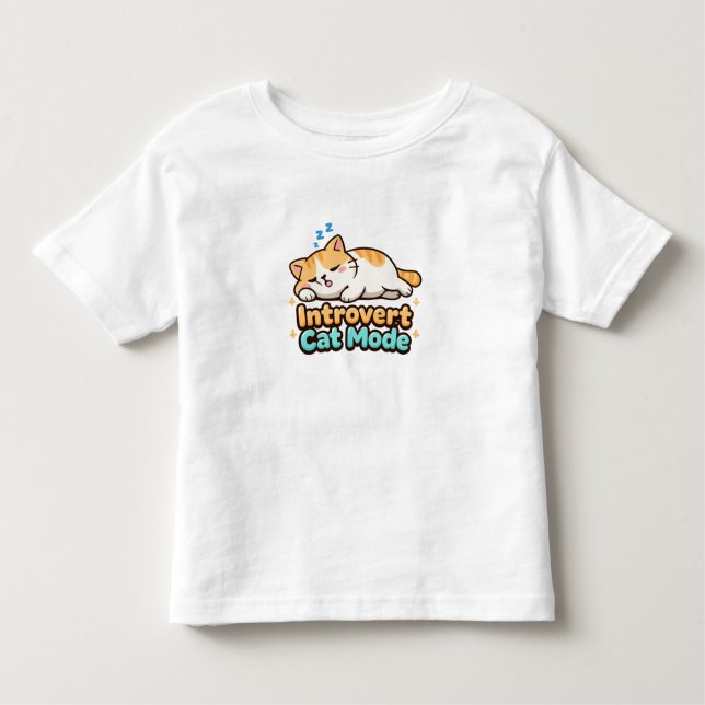 Introvert Cat Mode Funny  Toddler T-Shirt (Front)