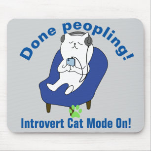 Introvert Cat Mouse Pad