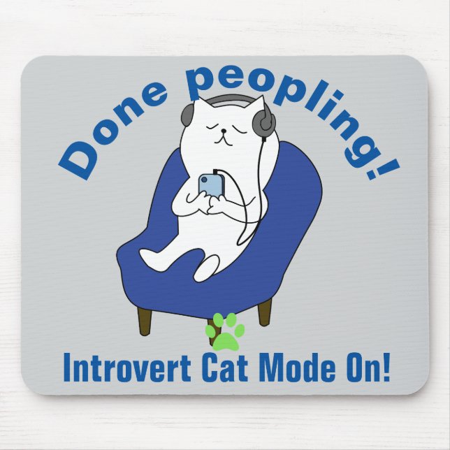 Introvert Cat Mouse Pad (Front)
