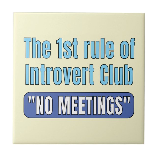 Introvert Club    T-Shirt Ceramic Tile (Front)