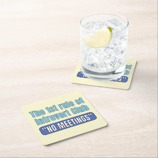 Introvert Club    T-Shirt Square Paper Coaster
