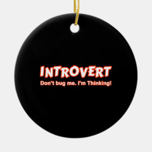 Introvert - Don't Bug Me I'm Thinking Ceramic Ornament