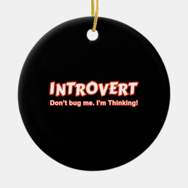 Introvert - Don't Bug Me I'm Thinking Ceramic Ornament (Front)