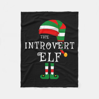 Introvert Elf Family Christmas Matching Pyjamas Gr Fleece Blanket
