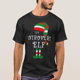 Introvert Elf Family Christmas Matching Pyjamas Gr T-Shirt