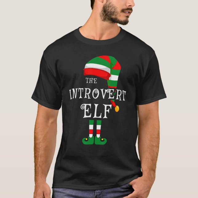 Introvert Elf Family Christmas Matching Pyjamas Gr T-Shirt (Front)