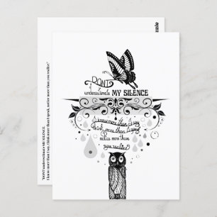 Introvert Empath Silence wisdom ink quote Postcard
