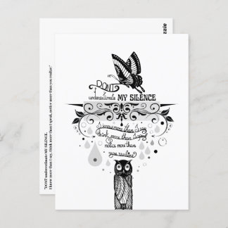 Introvert Empath Silence wisdom ink quote Postcard