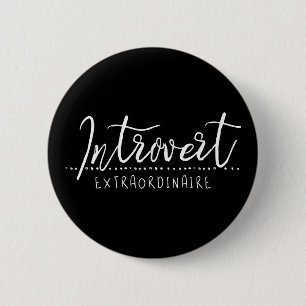 Introvert Extraordinaire Typography 6 Cm Round Badge
