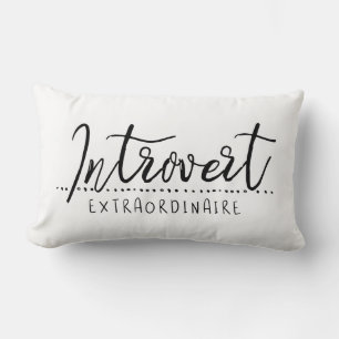 Introvert Extraordinaire Typography Lumbar Cushion