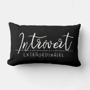Introvert Extraordinaire Typography Lumbar Cushion