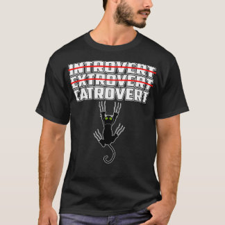 Introvert Extrovert Catrovert cute Cat T-Shirt