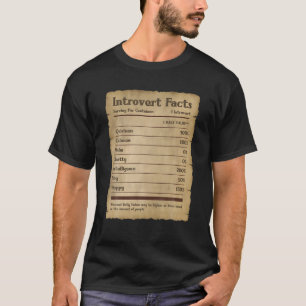 Introvert Facts Vintage Nutritional Facts Antisoci T-Shirt