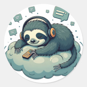 Introvert Feed Refresh Avoidance Funny Digital Det Classic Round Sticker