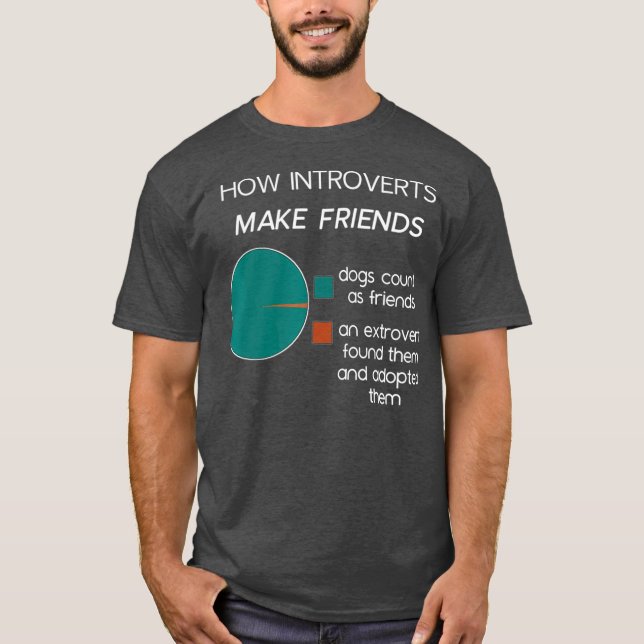 Introvert  Funny Introverts Pie Chart T-Shirt (Front)