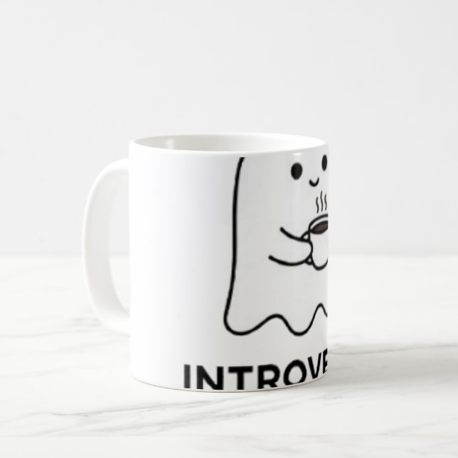 Introvert Ghost Don't Talk Before Coffee Mug (Front Left)