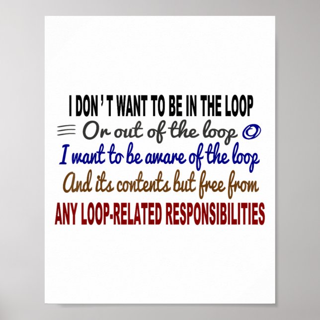 Introvert Humour Quote Aware Of The Loop But From  Poster (Front)