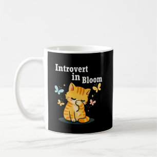 Introvert in Bloom Cute Cat- Aesthetic Introvert Coffee Mug