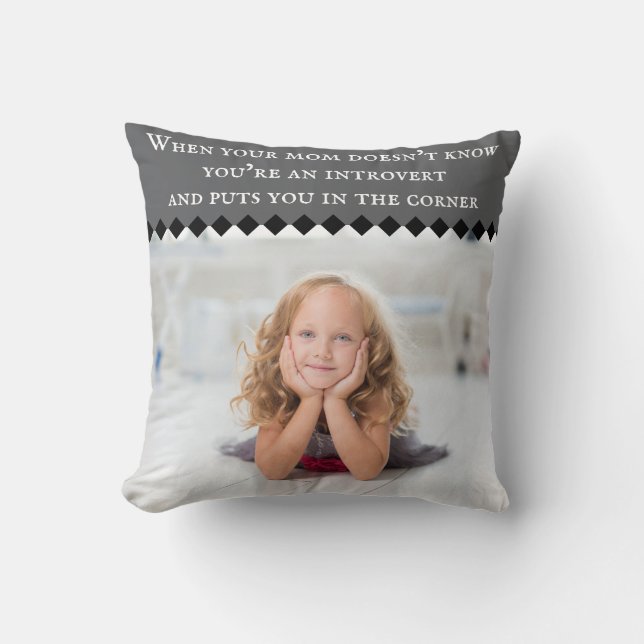 Introvert Meme Throw Pillow (Front)