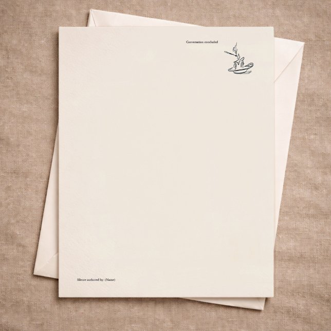 Introvert Minimal Line Art Solitude Journal Custom Letterhead (Creator Uploaded)