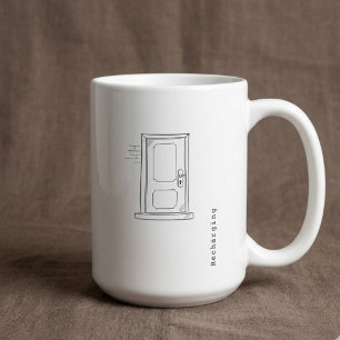Introvert Morning Minimalist Line Art Mug Gift
