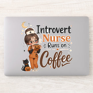 Introvert Nurse Halloween Sticker Funny Nursing