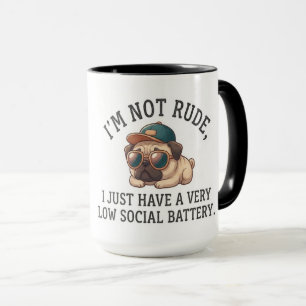 Introvert Pug Low Social Battery Mug