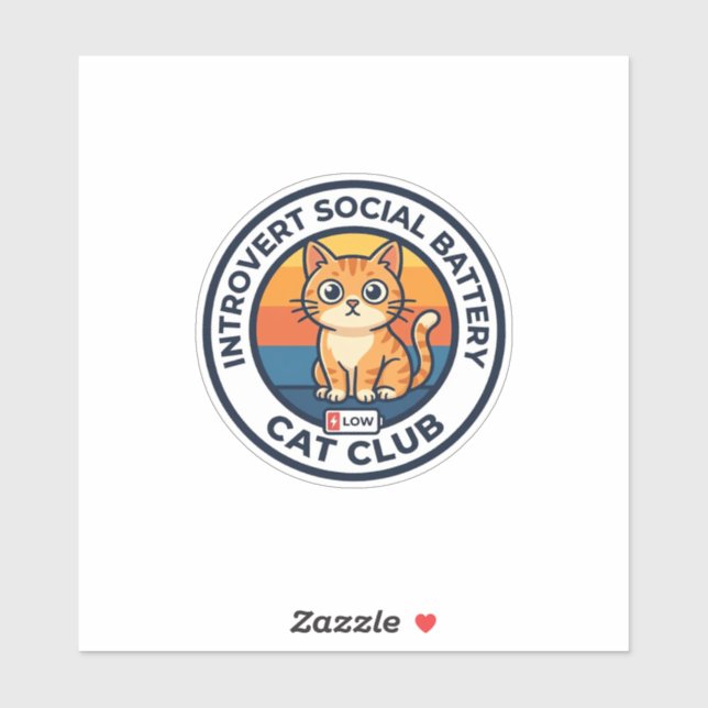 Introvert Social Battery Cat Cute Kitty Design - I (Sheet)