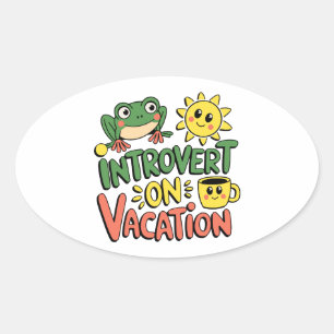 Introvert Sunshine Break Oval Sticker