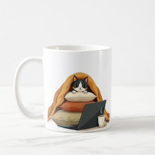 Introvert Survival Mode Cat Sticker - Sorry I'm La Coffee Mug