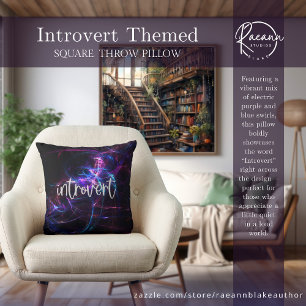 Introvert Themed Abstract Design Square Throw Pill Cushion