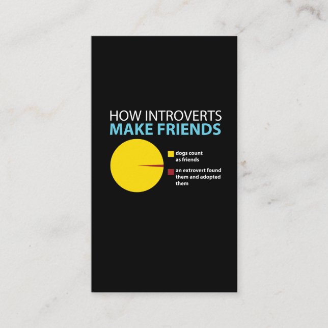 Introvert TShirt Funny Extrovert ADC Pie Chart Dog Business Card (Front)