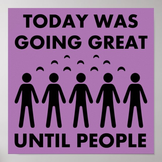Introvert Until People Funny Poster Sign (Front)