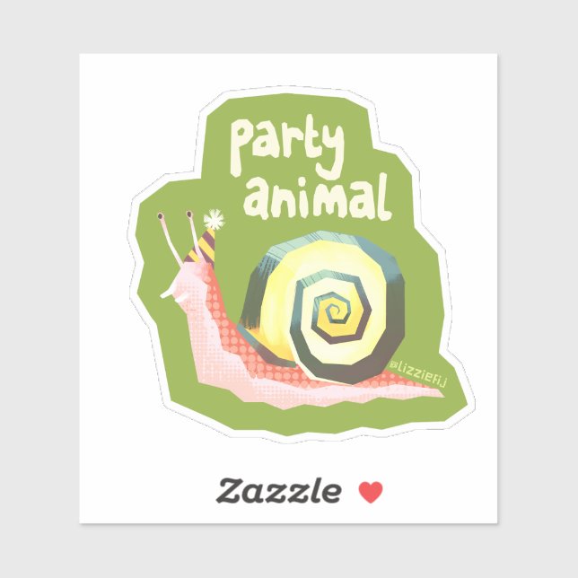 Introvertebrates party snail - medium sticker (Sheet)