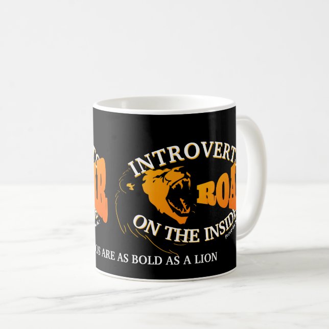 Introverted BOLD AS A LION Christian Coffee Mug (Front Right)