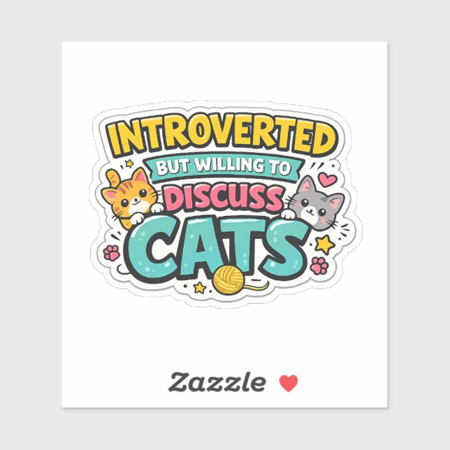 Introverted But Willing To Discuss Cats Funny Cat  (Sheet)