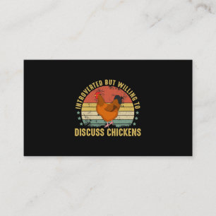 Introverted But Willing To Discuss Chickens Funny Business Card