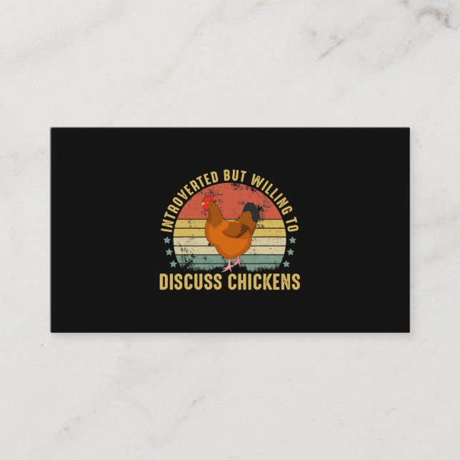 Introverted But Willing To Discuss Chickens Funny  Business Card (Front)