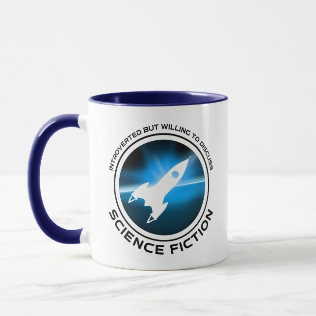 Introverted But Willing To Discuss Science Fiction Mug (Left)