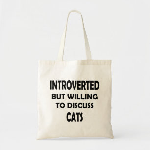Introverted Cat Lover For Cat Conversations Tote Bag