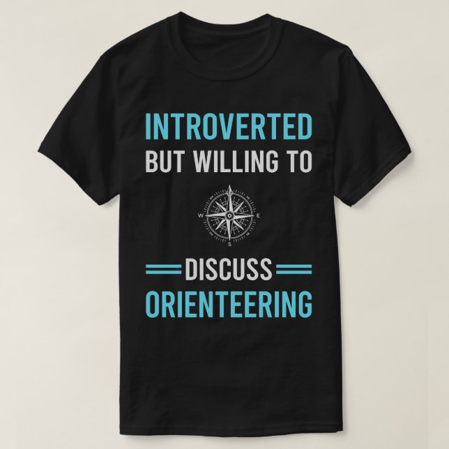 Introverted Orienteering Orienteer Navigation T-Shirt (Design Front)