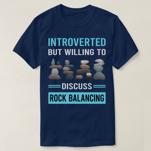 Introverted Rock Balancing Stone Stones Rocks Stac T-Shirt (Design Front)
